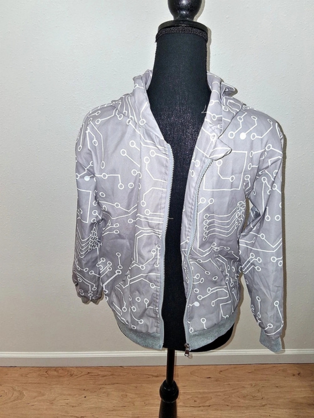 Women's Gray Circuit Print Jacket Like New